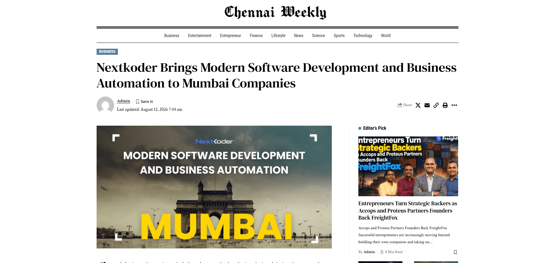Nextkoder Brings Modern Software Development and Business Automation to Mumbai Companies